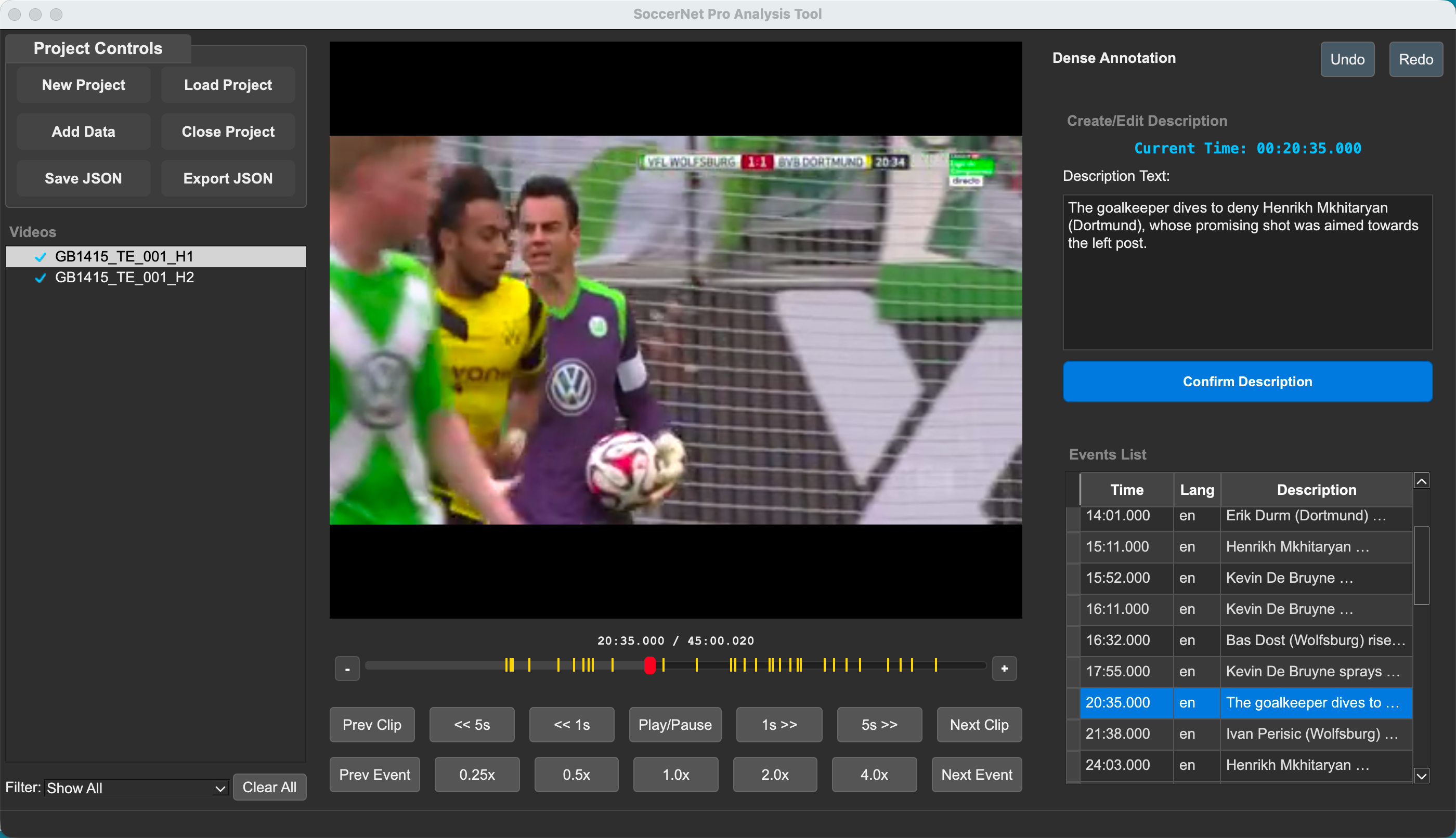 Dense Description Interface